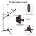 thumbnail image 3 of Yescom 12 Packs Microphone Boom Arm Stand Dual Mic Clips Adjustable Tripod Phone Holder, 3 of 13