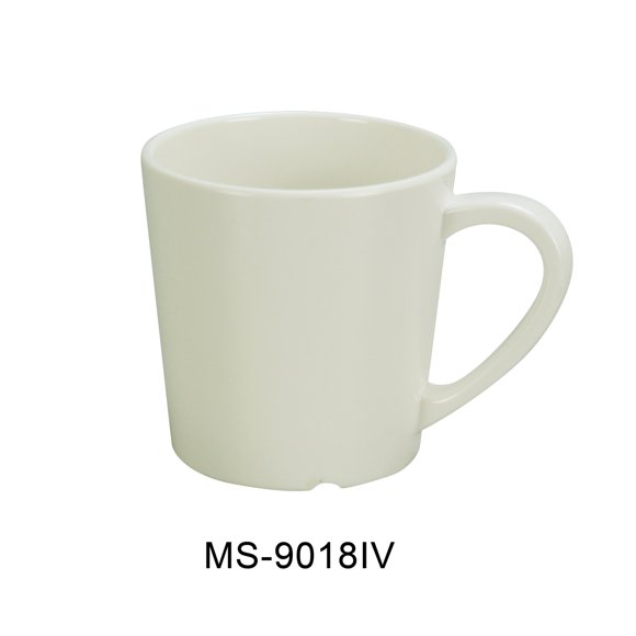 Yanco MS-9018IV Mile Stone Coffee/Tea Mug/Cup, 7 OZ Capacity, 3" Height, 3" Diameter, Melamine, Ivory Color, Pack of 48