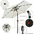 thumbnail image 2 of 7.5 ft Solar Umbrella, 18 LED Lighted Patio Umbrella, Table Market Umbrella, 2 of 15