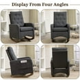 thumbnail image 4 of Upholstered Glider Rocking Chair with Side Pocket - Teddy Fabric Nursing Chair for Nursery & Living Room, High Back Ergonomic Rocker with Rubber Wood Base, 4 of 7