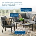 thumbnail image 3 of Modway Riverside 6 Piece Outdoor Patio Aluminum Set in Gray Charcoal, 3 of 10