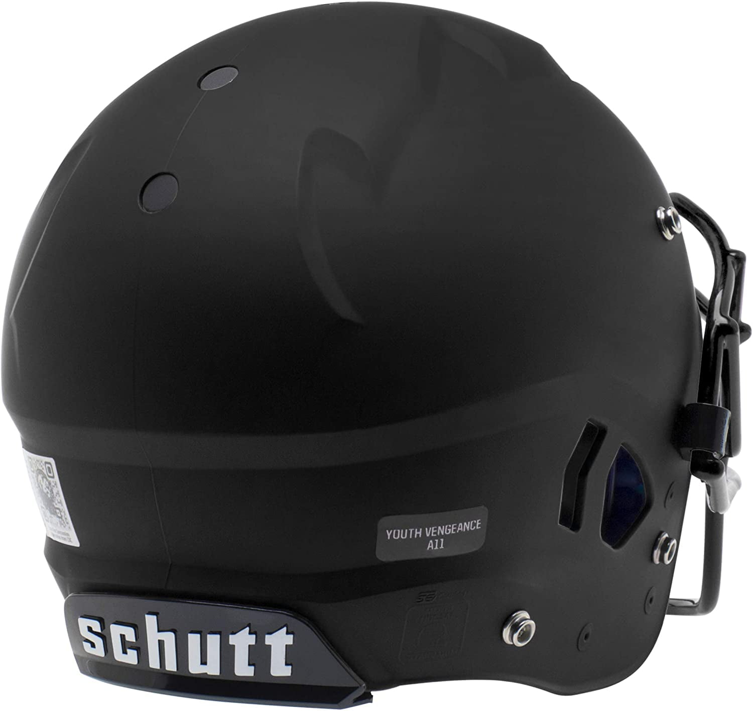 Schutt A11+ Helmet with TPU Cushioning, Adult, Black, Large, Plastic Shell