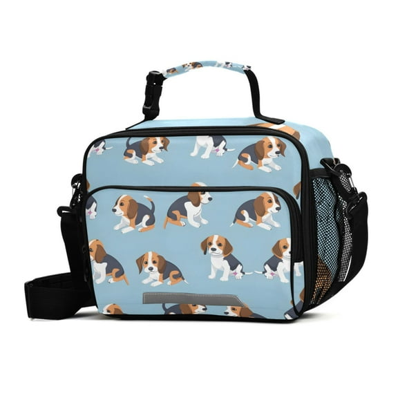 ALAZA Cute Beagle Dogs Lunch Box Insulated Cooler Bag Reusable Tote Bags Shoulder Strap