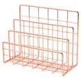 thumbnail image 1 of Rose Gold Three-Layer Office Shelf, Metal Book Block, Desk Magazine Shelf, Book Stand, 1 of 5