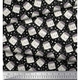 thumbnail image 3 of Soimoi Black polyester Crepe Fabric Dot & Food Packing Box Kitchen Print Fabric by the Yard 52 Inch Wide, 3 of 3
