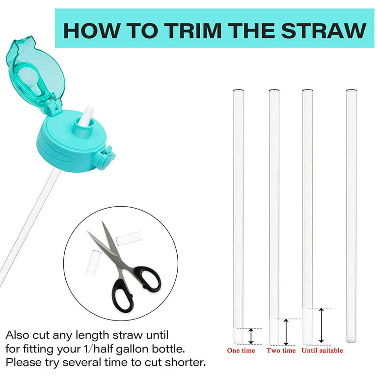Gallon Water Bottle Straw Trimable Reusable Straw Replacement Set with  Brushes for 128 oz/64 oz Gallon Sports Bottle Jug New
