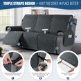 thumbnail image 6 of 100% Waterproof Recliner Covers, Recliner Sofa Covers with Leg Straps, Reversible Recliner Couch Cover for Reclining Chair, Washable Couch Protector for Pets Kids(3 Seater, Dark Gray), 6 of 8
