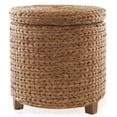 thumbnail image 3 of Casafield 17" Round Storage Ottoman with Lid - Cinnamon, Handwoven Footstool for Living Room, Bedroom, Bathroom, Home Office, 3 of 7