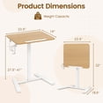thumbnail image 2 of Costway Folding Standing Table Portable Mobile Sit-Stand Desk with 90° Tiltable Desktop Smooth Wheels Height Adjustable Computer Workstation with Hook and Cup Holder for Office, 2 of 9