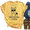 thumbnail image 1 of YourTops T-Shirt Lama Sans Drame pour Femmes (US 2TG, Jaune), 1 of 2