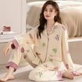 thumbnail image 2 of Pyjamas Printemps et Automne Cardigan en Coton à Manches Longues Décontracté Ample Vêtements d'Extérieur Automne et Hiver Ensemble de Vêtements de Maison, 2 of 5