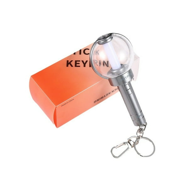 KPOP Lightstick Keychain, Kpop Merch Merchandise Mini Light Stick Pendant for Bag Light Colour and Speed Adjustable Fans Gift Collection(Built-in battery)