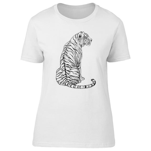 Sketch Of Tiger Backside Tee Men's -Image by Shutterstock