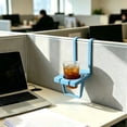 thumbnail image 5 of 2 in 1 Foldable Airplane Seat Cup Holder Phone Mount Travel Tray Hook For Flight Train Car Office Use,Blue, 5 of 6