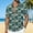 Army Green, variant on Men's Hawaiian T Shirt Short Sleeve Lapel Button Down Print Shirts Beach Tops Red XXL