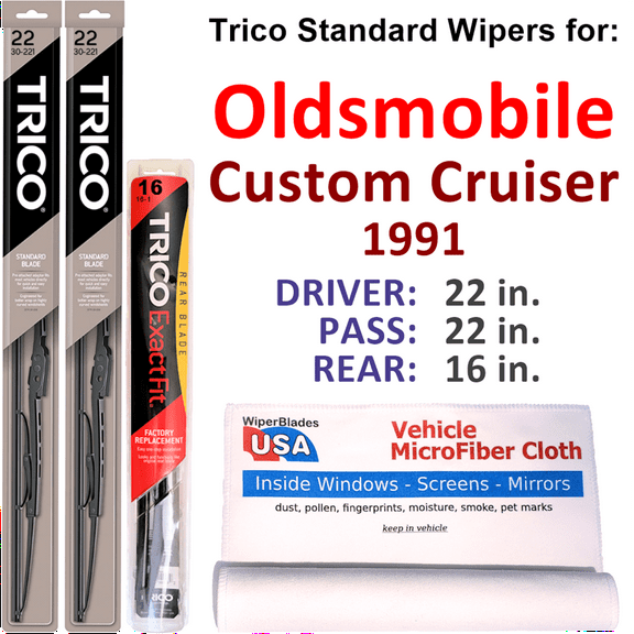 1991 Oldsmobile Custom Cruiser Wiper Blades (Set of 3) w/Rear Wiper