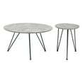 thumbnail image 3 of Kerris Coffee Table Set (2-Piece) Gray & Black Coffee Table, Modern Style, Faux Concrete MDF round shape tabletop, Steel, Indoor Living, 3 of 5