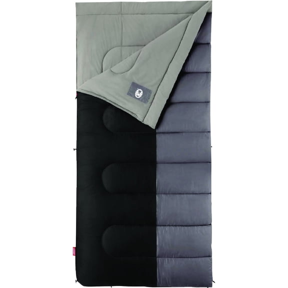 Biscayne Rattan Biscayne Big & Tall 40°F Sleeping Bag, Fits Adults up to 6ft 4in Tall, No-Snag Zipper with Stuff Sack Included, Machine