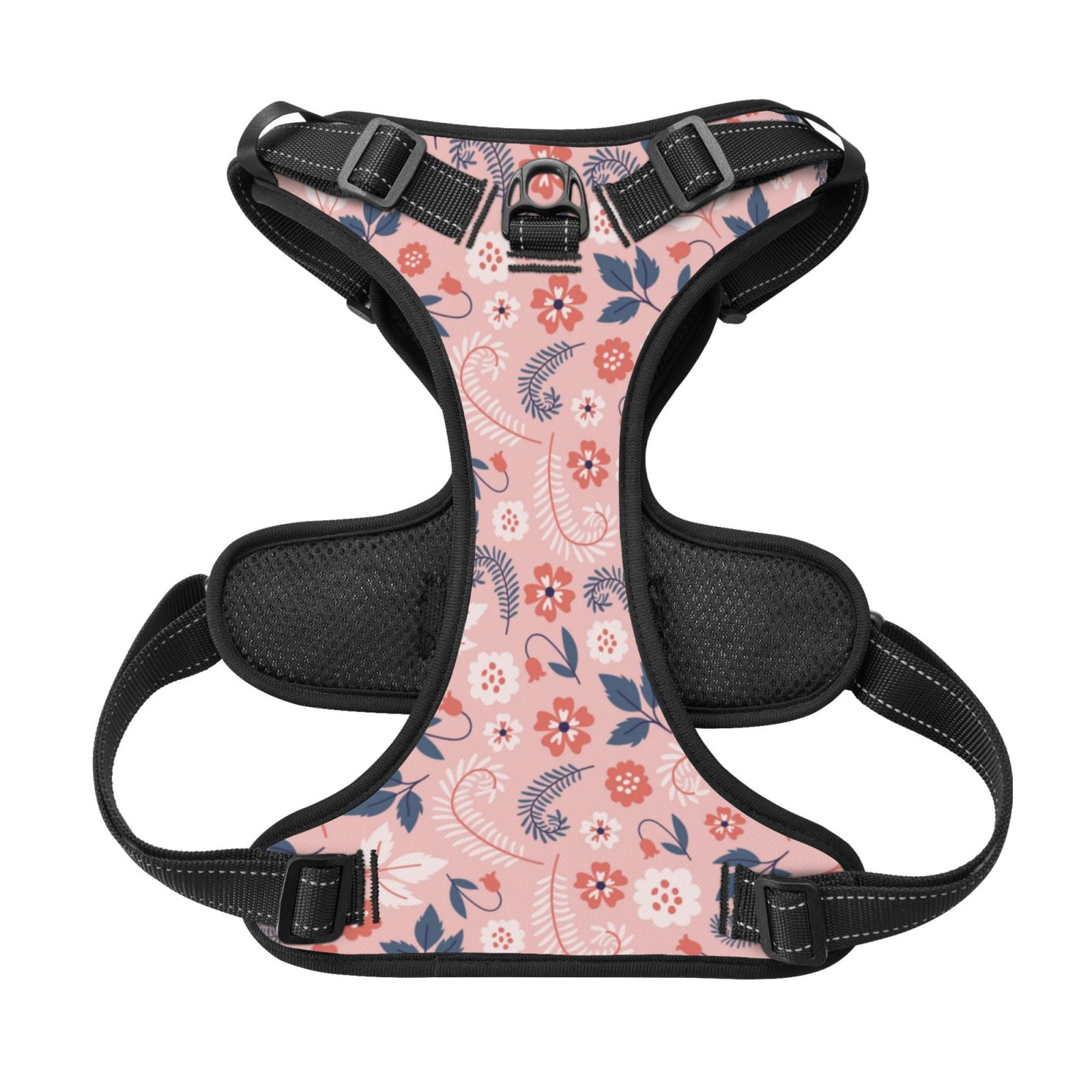 Kdxio Tropical Plants Print No Pull Dog Harness Adjustable Reflective Oxford Easy Control Medium Large Dog Harness for Training and Everyday-Small