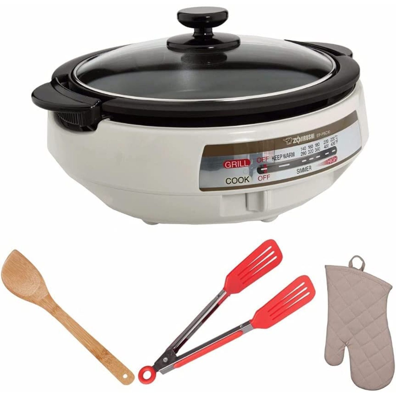 EPPBC10 Gourmet d'Expert Electric Skillet Includes Tongs, Spatula and