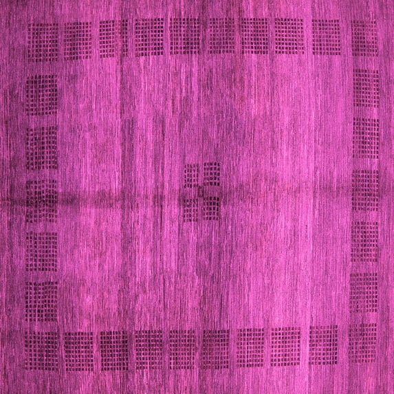 Ahgly Company Machine Washable Indoor Square Abstract Pink Modern Area Rugs, 6' Square