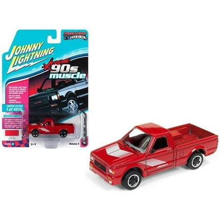 Johnny Lightning 1:64 Scale 1991 GMC Syclone Pickup Truck Gloss Red 90's Muscle Diecast