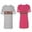 Men Heather / Women Pink, variant on Red Green King Queen Unisex Couple Matching Cotton Jersey style T-Shirt Contrasting stripes on sleeves (Men Heather / Women Black) (Men S / Women S)