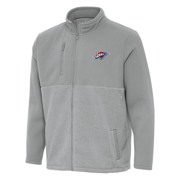 Men's Antigua Gray Oklahoma City Thunder Daily Fused Full-Zip Jacket