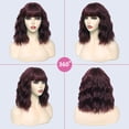thumbnail image 4 of LinenLoon Perruque Courte Bouclée Rouge avec Frange 99J Perruques Ondulées Rouge Foncé pour Femmes 12 Pouces Perruque Cheveux Courts Aspect Naturel Perruque de Remplacement (12 Pieds' 99J Rouge), 4 of 5