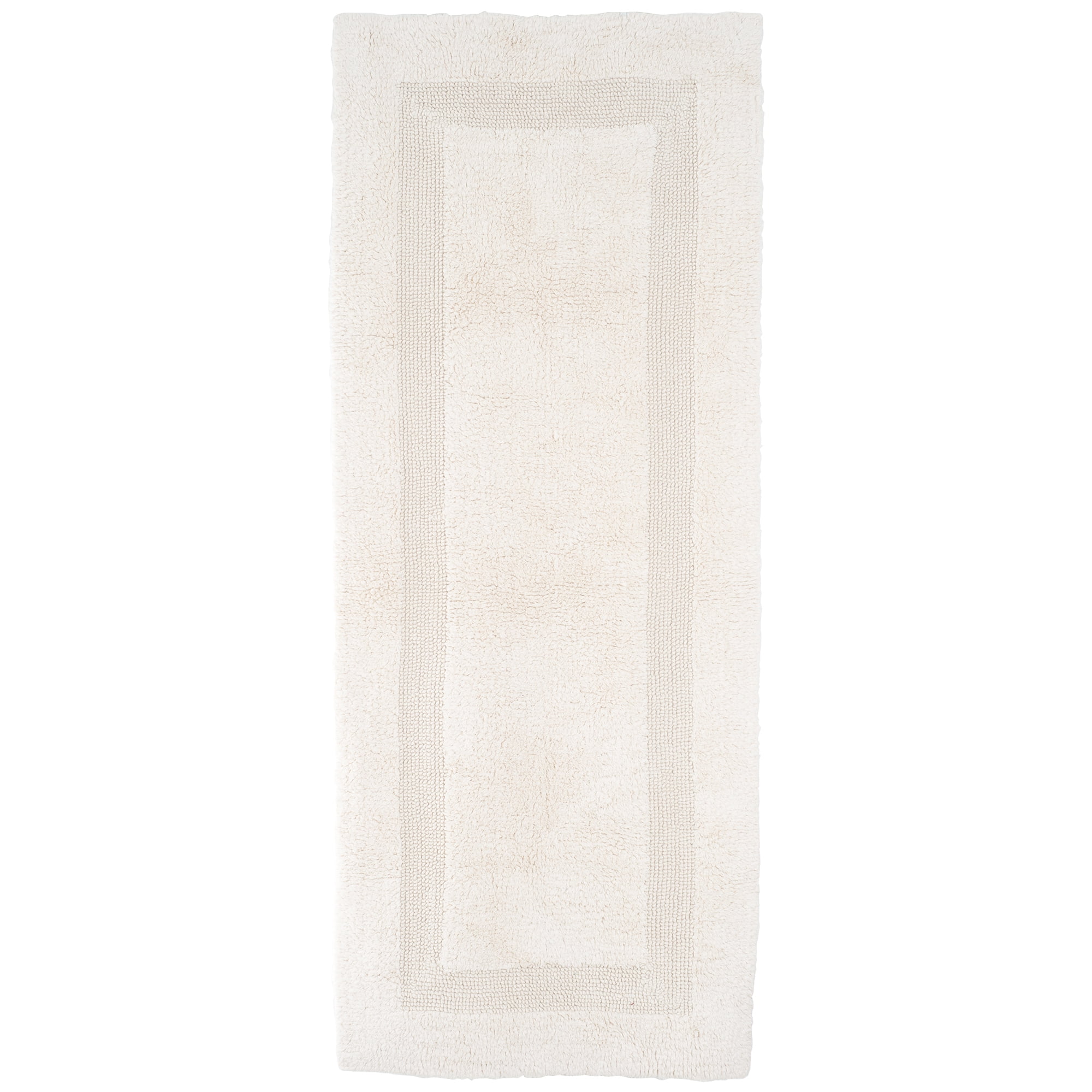 Lavish Home 60x24-Inch Machine Washable Cotton Bath Mat (Ivory)