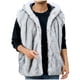 thumbnail image 2 of Ceisia Men's Loose Fit Faux Fur Hooded Vest with Vertical Stripe Texture Gift, 2 of 8