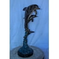 thumbnail image 5 of Nifao Two Dolphins Jumping of the Water Bronze Statue – Home Decor Sculpture, 11"L x 12"W x 31"H, 5 of 9