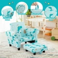 thumbnail image 4 of Resenkos Kids Single Sofa with Cute Patterns Ergonomic Backrest and Armrests-Blue, Kids Chairs for Kids, 4 of 7