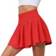 thumbnail image 1 of pantalones de yoga elásticos para mujer pantalones cortos deportivos estampados falda ligera de cintura alta con bolsillos rojo/2xl, 1 of 5