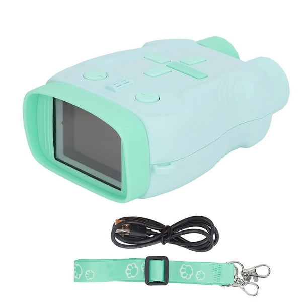 Kids Binocular 5X Zoom Night Vision 1080P Video IP54 Waterproof 2500mAh 2.4 Inch Screen Digital Binoculars for Birdwatching Green