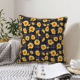 thumbnail image 6 of Zufioo Royal Blue Plaid Sunflower Print Velvet Border Throw Pillow Cover, Zipper Throw Pillow Protector for Cushions Sofa Bedroom Home Decorations-20"x20", 6 of 8