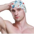 thumbnail image 3 of FYBTO Swimming Cap Cardinals Poinsettia Xmas Unisex Adult FYBTO Polyester, 3 of 4