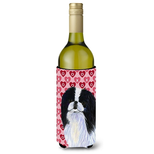 Japonés Chin Corazones Amor Día De San Valentín Retrato Botella De Vino Bebida Aislador Bebida Aislador Hugger
