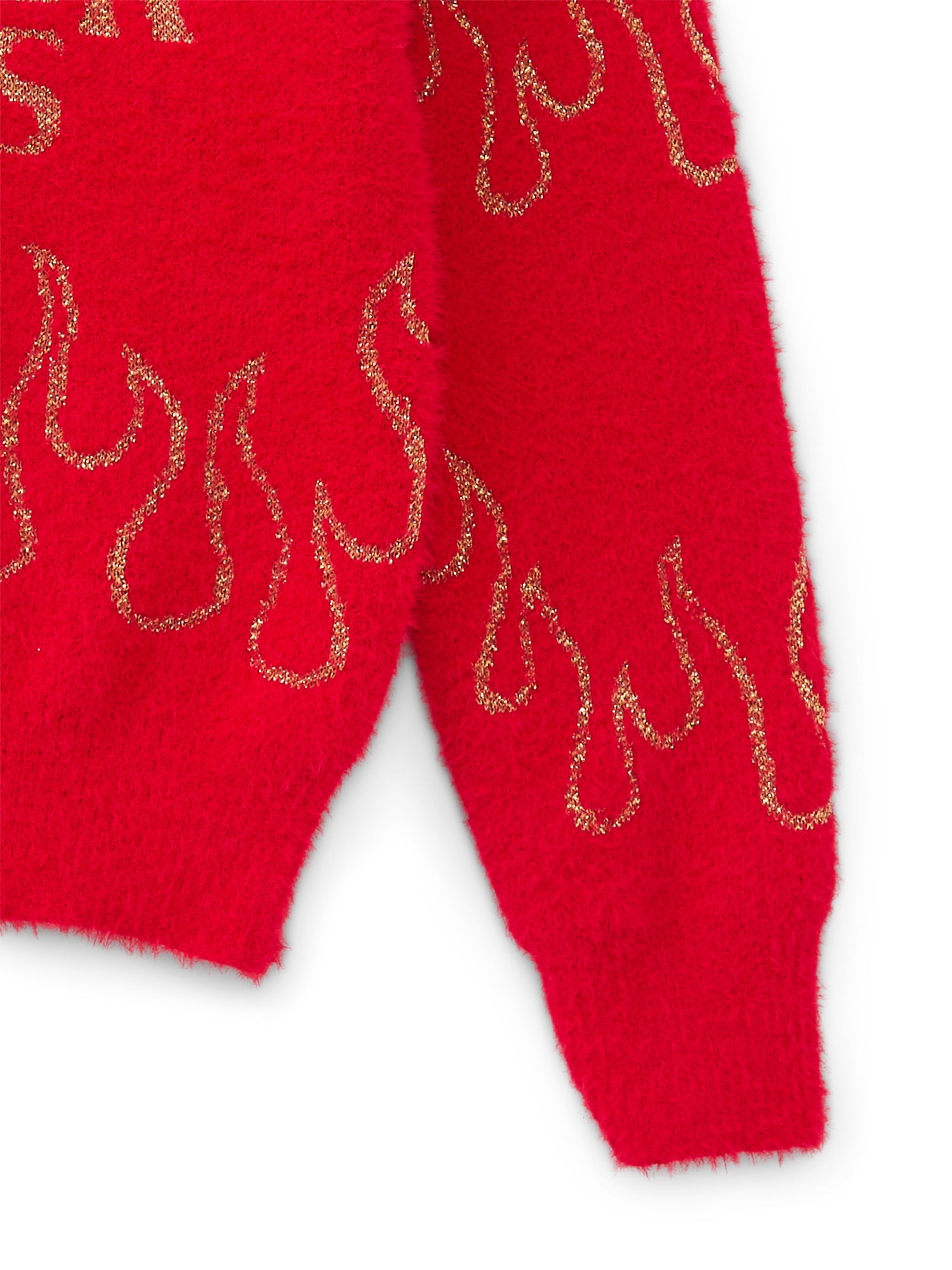 Stranger Things Girls Graphic Eyelash Knit Glitter Sweater, Sizes 4-16