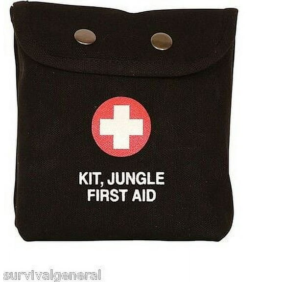 First Aid Pouch Bag Military Style Personal Jungle 1st Kit Black Medic Canvas