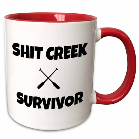 

3dRose Shit creek survivor pictures of paddles - Two Tone Red Mug 11-ounce