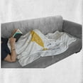 thumbnail image 6 of Yellow Submarine Soft Flannel Fleece Throw Blanket, Submarine Fish and a Treasure Chest on the Sea Bottom Print, Cozy Plush for Indoor and Outdoor Use, 50" x 70", White and Earth Yellow, by Ambesonne, 6 of 6