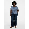 thumbnail image 2 of Terra & Sky Women's Peplum Top with Short Puff Sleeves, Sizes 0X-5X, 2 of 5