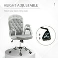 thumbnail image 3 of Vinsetto Velvet Home Office Chair, Button Tufted Desk Chair with Padded Armrests, Adjustable Height and Swivel Wheels, Gray, 3 of 9