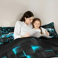 thumbnail image 4 of jejeloiu Racing Car Bedding Comforter Set 7pcs,Extreme Sports Queen Bedding Sets,Blue Geometric Plaid Queen Sheet Sets For Child,Luxury Bedroom Decor Reversible, 4 of 8