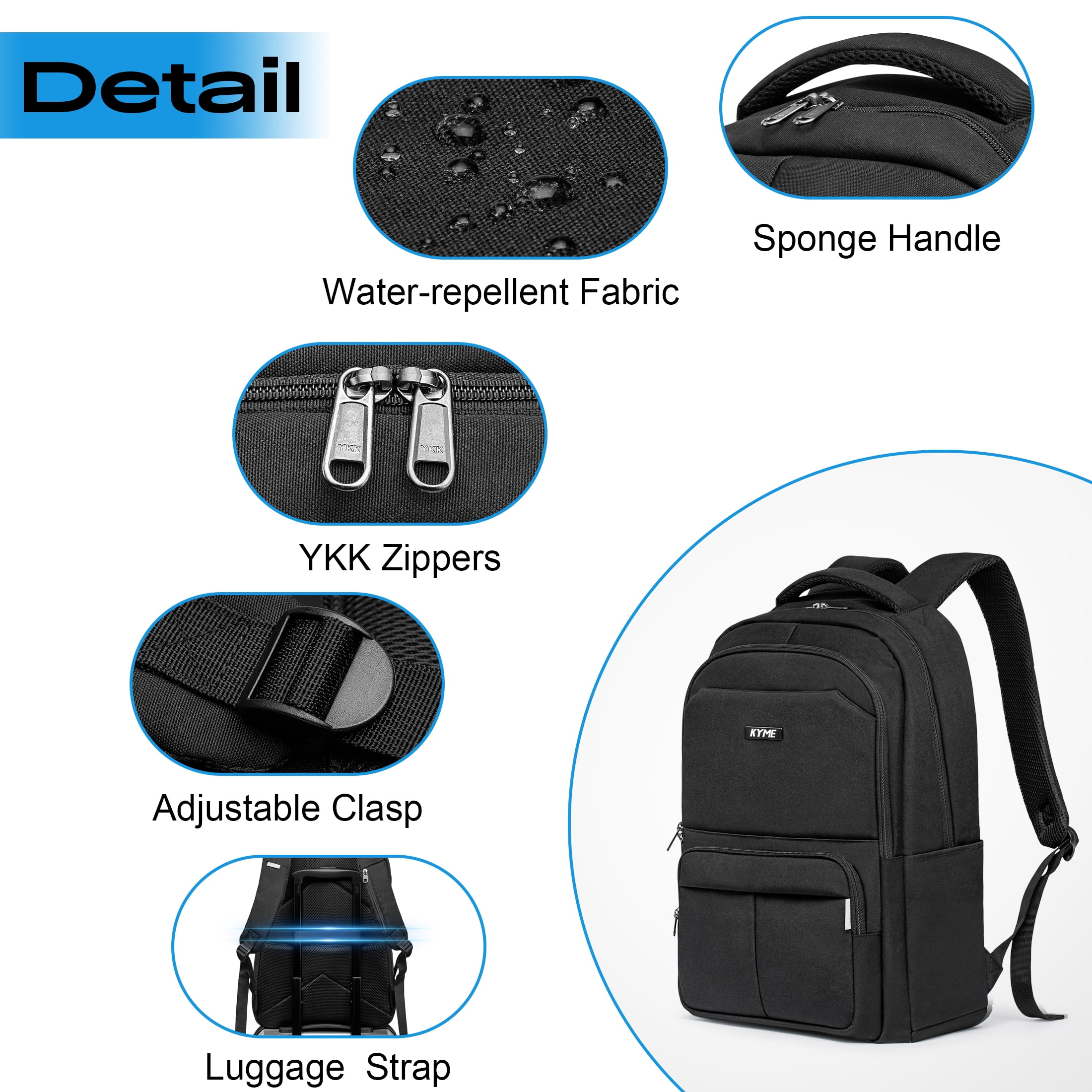20" Hardside Carry-on Luggage, 2-Piece Set (Luggage and Backpack), Hardshell Suitcase with Divider Pockets, Four Multi-Directional Spinner Wheels, Scratch-Resistant Surface, Black