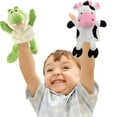 thumbnail image 2 of Shengyu Cartoon Cow Plush Hand Puppet Role Play Animal Toy for Storytelling Teaching Puppet Theater Green, 2 of 5