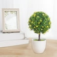 thumbnail image 4 of Artificial Potted Plant Realistic Plastic Flower Bouquet with Decorative Vase for Living Room Table Decor Centerpiece,Low Maintenance Faux Greenery Arrangement for Home Office Desk and Shelves, 4 of 6