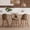 Brown, variant on Daluvenix Swivel Counter Height Bar Stools Set of 3, 26" Upholstered Bar Chairs with Curved Back and Wood Legs, Mid Century Chenille Fabric Barstools, Modern Kitchen Island Chair