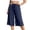 Navy*, variant on RUTAYY Women's Pants Casual Wide Leg Solid Color Cropped Bottoms Comfortable Loose Fit Fashion Relaxed Ankle Length Everyday Wear with Drawstring Vacation Travel Trousers